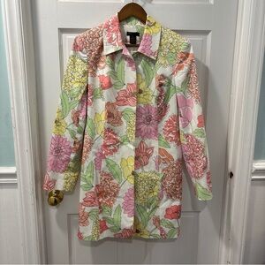 Grace Suits Women’s Long Floral Blazer Size 8 Easter Spring Wedding EUC